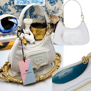 🆕 CHIARA FERRAGNI 🧿 NWT Vicky Eyelike Tote Bag - Borsa a Mano - White